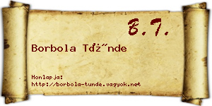 Borbola Tünde névjegykártya